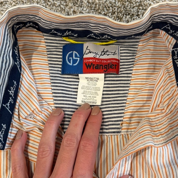 Men's Striped Shirt - Orange - Picture 3 of 4